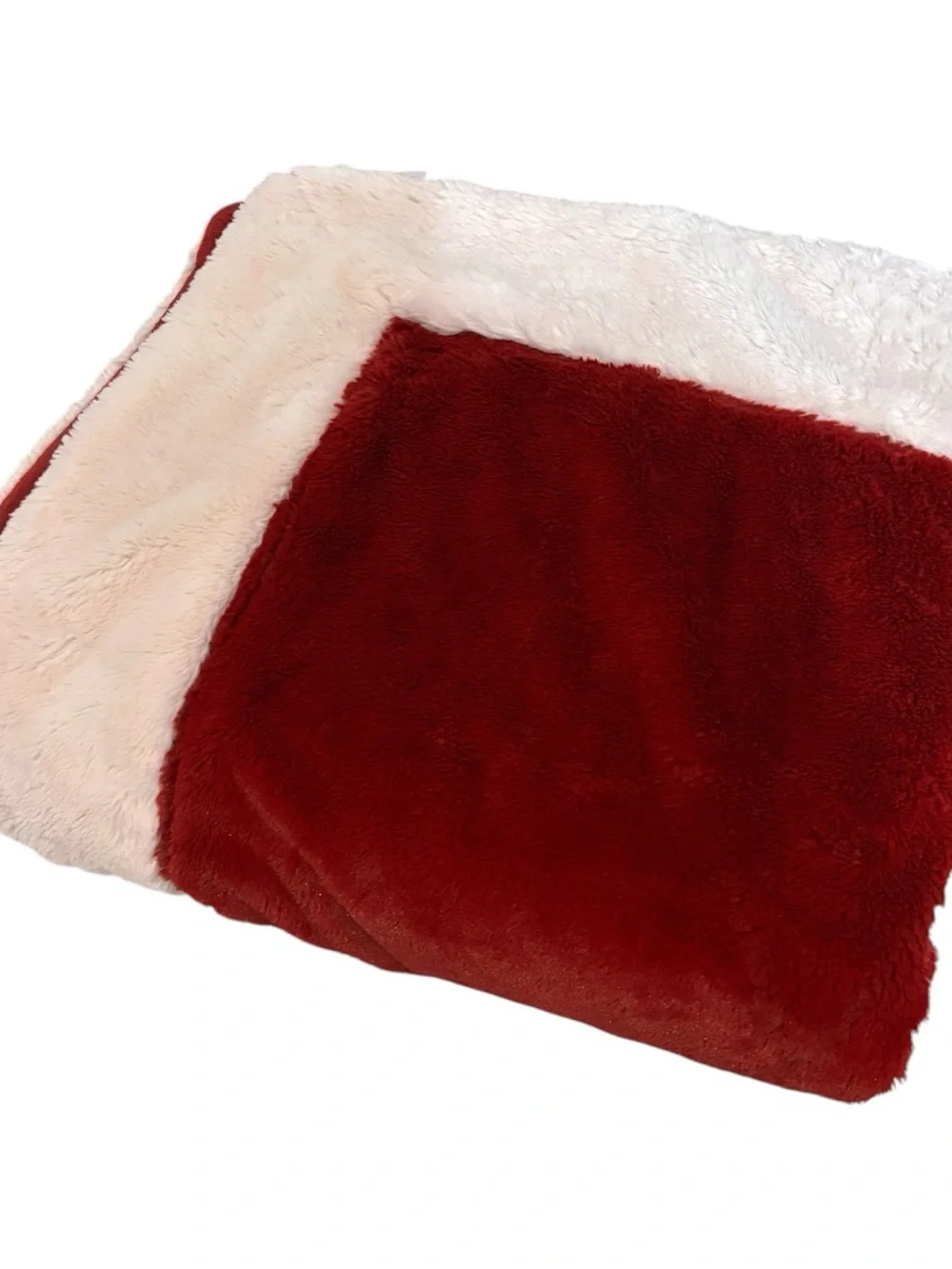 Pier 1 Imports Holiday Style Plush Throw Blanket Red Lt Pink Santa Suit Vibes